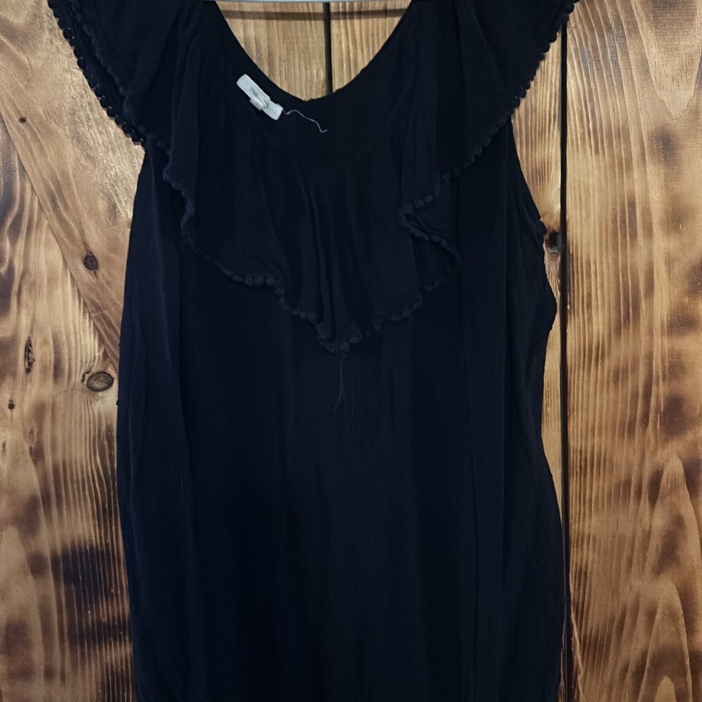 Elegant Black Ruffle Top